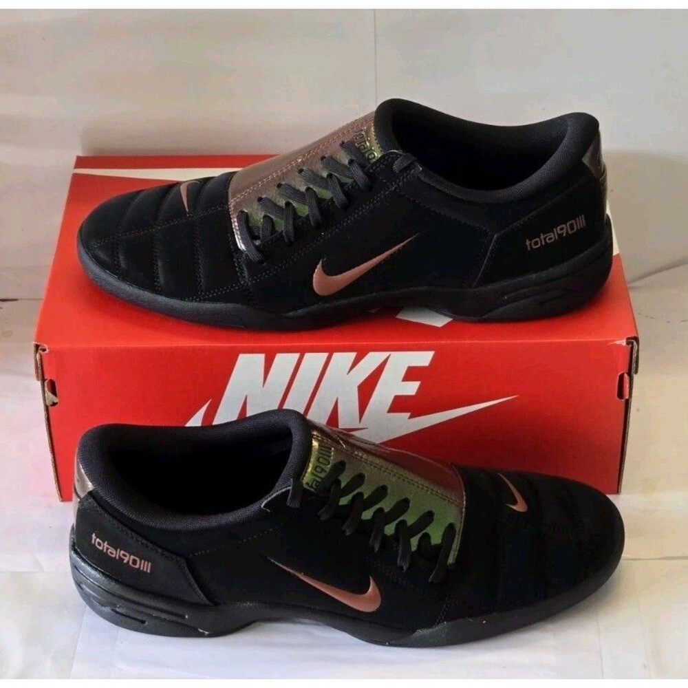 Nike Men's Total 90 3 Soccer Premium Tiempo Black/Red Sepia IO8712-001 Size 11